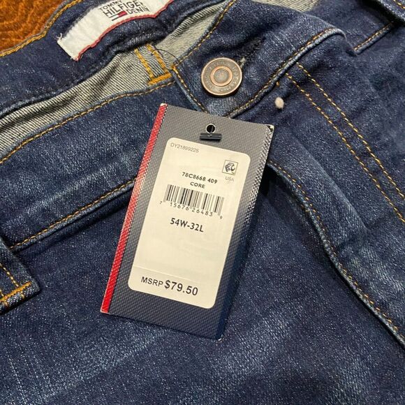 Tommy Hilfiger Vintage NWT Straight Leg Dark Denim Jeans Men's Size 54 x 32 - Picture 8 of 12